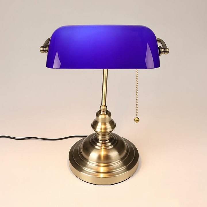Industrial Glass Table Lamp with Retro Metal Base - Compact Bedside or Desk Lamp for Living Room Decor 7