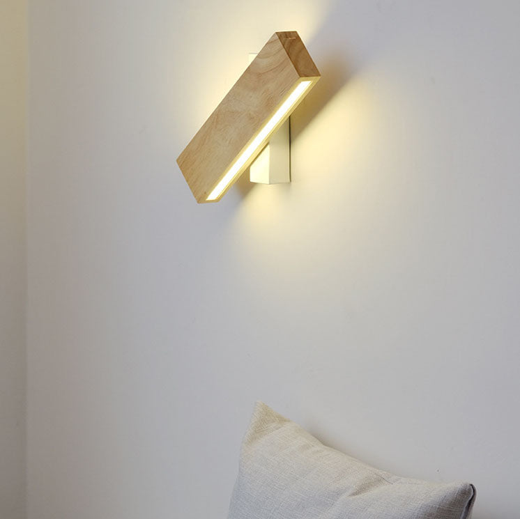 Rotating Wood LED Wall Light - detail view 1