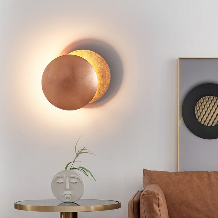 Lumi Solar Eclipse Wall Light - Rotating Discs, Warm LED Wall Lamp for Modern Home Decor 4