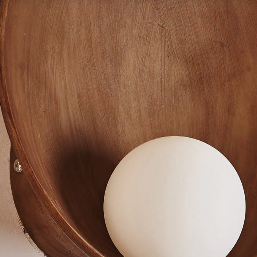 Minimalist Iron Resin Wall Light, 23 cm Diameter, Elegant Design for Living Room or Bathroom Wall Sconces, G4 Socket 7