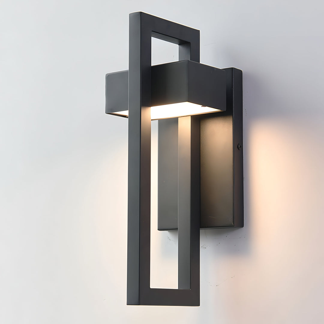 Modern Black Outdoor Wall Lantern - IP65 Weather Resistant Stainless Steel Exterior Wall Light 0