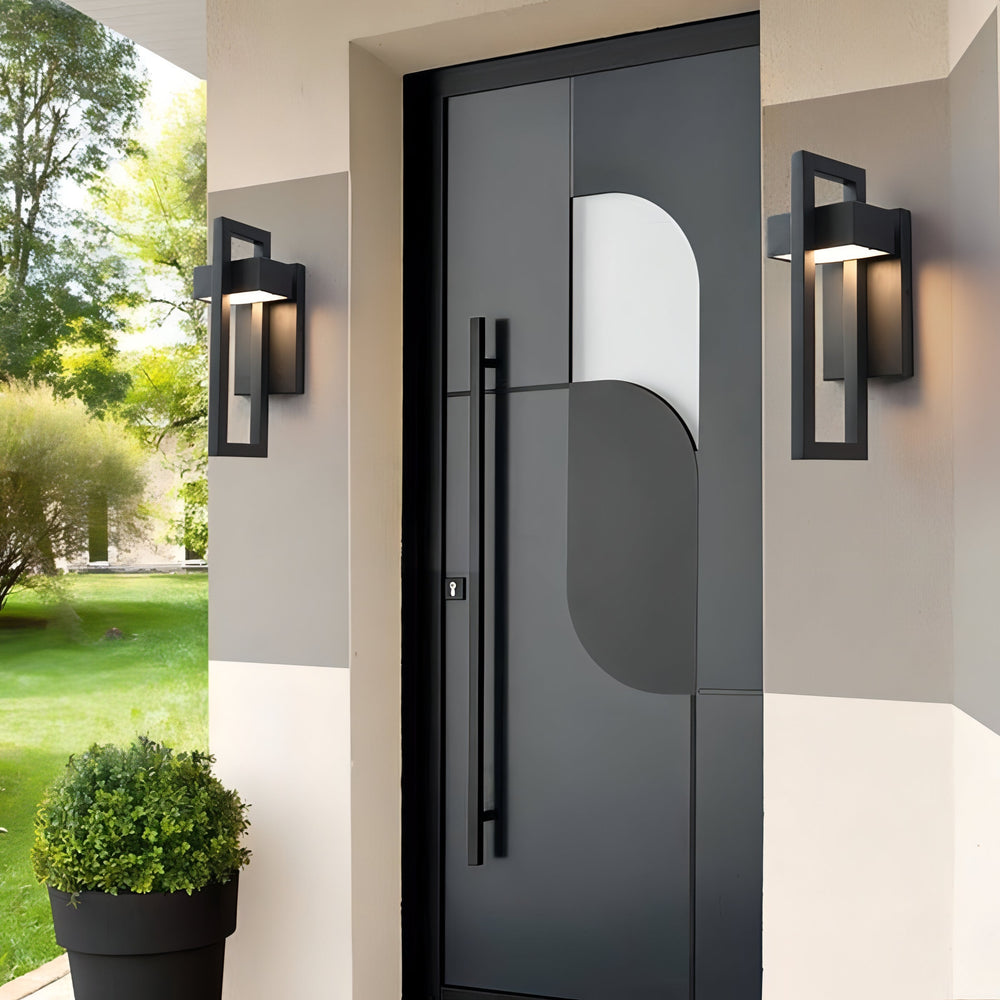Modern Black Outdoor Wall Lantern - IP65 Weather Resistant Stainless Steel Exterior Wall Light 1
