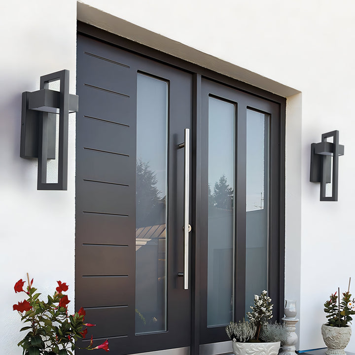 Modern Black Outdoor Wall Lantern - IP65 Weather Resistant Stainless Steel Exterior Wall Light 2