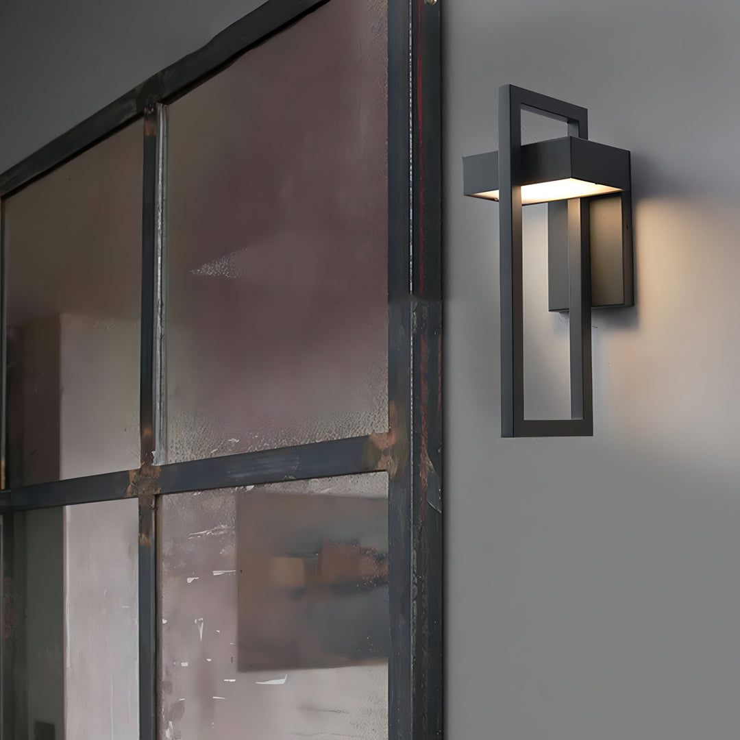 Modern Black Outdoor Wall Lantern - IP65 Weather Resistant Stainless Steel Exterior Wall Light 3