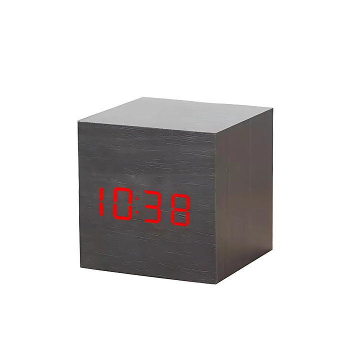 Modern LED Cube Alarm Clock with Temperature Display and Slumber Mode - Compact Design-2