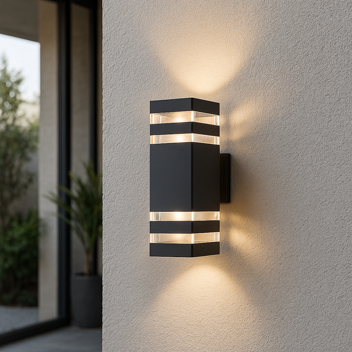 Modern Outdoor Wall Light, 2-Way Aluminium Lantern for Garden & Patio, E27 Base, Weather-Resistant Exterior Lighting 0