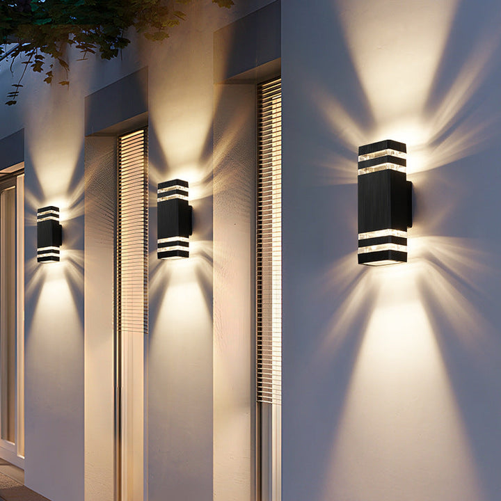 Modern Outdoor Wall Light, 2-Way Aluminium Lantern for Garden & Patio, E27 Base, Weather-Resistant Exterior Lighting 2