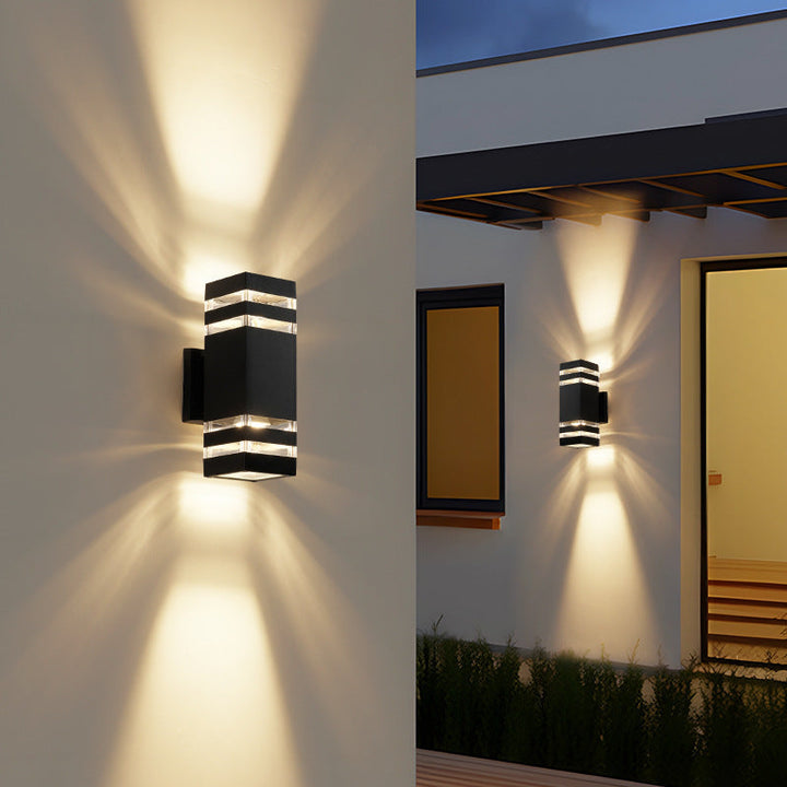 Modern Outdoor Wall Light, 2-Way Aluminium Lantern for Garden & Patio, E27 Base, Weather-Resistant Exterior Lighting 3