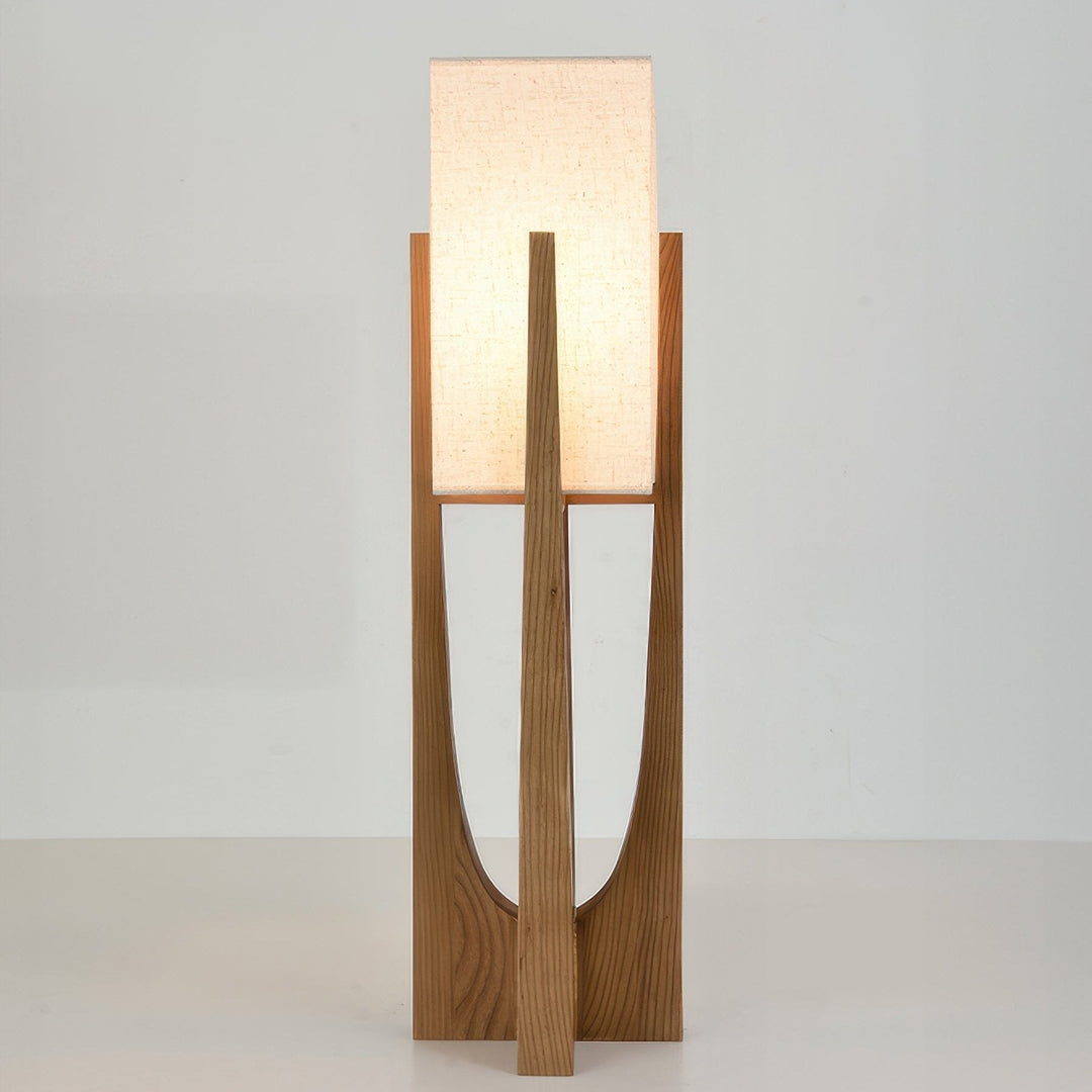 Modern Wabi Sabi Floor Lamp with Fabric Shade and Wooden Base - 52cm and 82cm Options for Living Room Ambiance 7