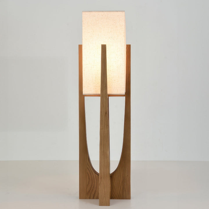 Modern Wabi Sabi Floor Lamp with Fabric Shade and Wooden Base - 52cm and 82cm Options for Living Room Ambiance 7