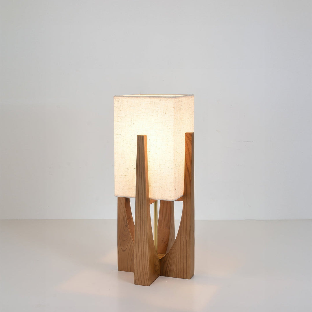 Modern Wabi Sabi Floor Lamp with Fabric Shade and Wooden Base - 52cm and 82cm Options for Living Room Ambiance 8