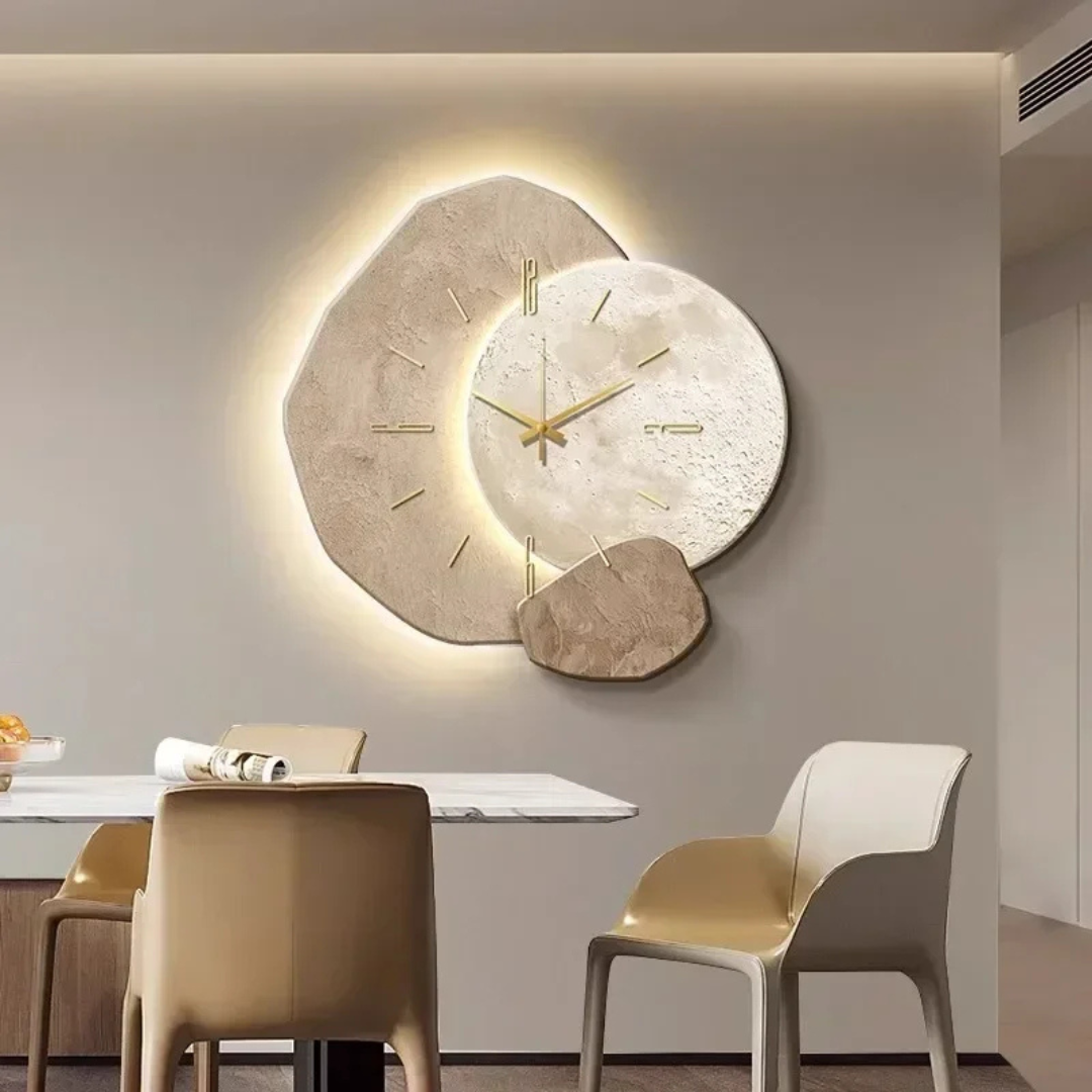 Modern Wall Clock Decor with Wooden Finish and Soft LED Glow - Scandinavian Minimalist Design 2