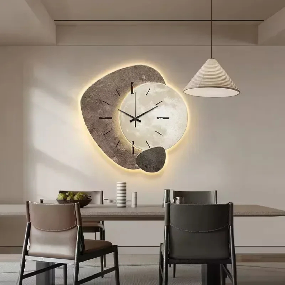 Modern Wall Clock Decor with Wooden Finish and Soft LED Glow - Scandinavian Minimalist Design 3