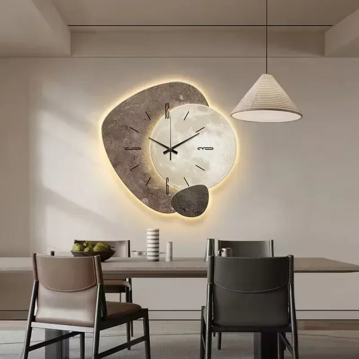 Modern Wall Clock Decor with Wooden Finish and Soft LED Glow - Scandinavian Minimalist Design 3