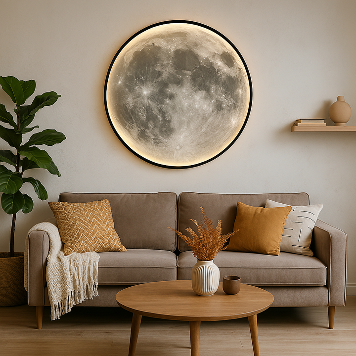 Moon Wall Lamp with Realistic Lunar Surface LED Light - Indoor and Outdoor Wall Sconce Lighting 0
