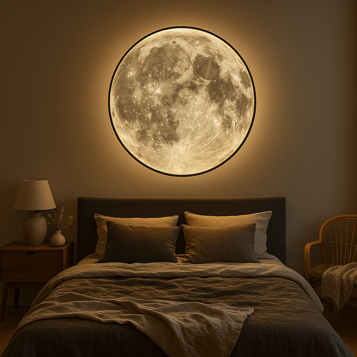 Moon Wall Lamp with Realistic Lunar Surface LED Light - Indoor and Outdoor Wall Sconce Lighting 2