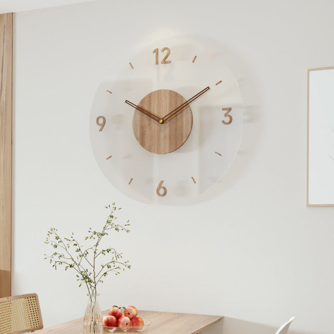 Variant image for Silent Wooden Wall Clock with Minimalist Design - 40cm Diameter, Silent Movement, Easy to Hang for Home or Office Decor-2