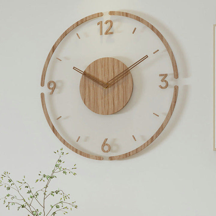 Variant image for Silent Wooden Wall Clock with Minimalist Design - 40cm Diameter, Silent Movement, Easy to Hang for Home or Office Decor-1
