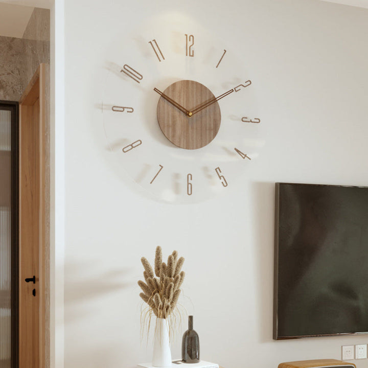 Variant image for Silent Wooden Wall Clock with Minimalist Design - 40cm Diameter, Silent Movement, Easy to Hang for Home or Office Decor-3