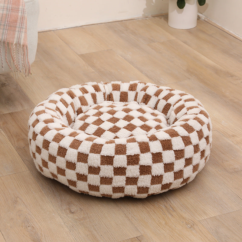 Variant image for Orthopedic Dog Bed with Floral Checkerboard Design - Cozy Support Foam Pet Bed for Extra Comfort and Joint Relief-7