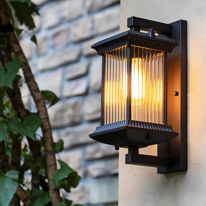 Outdoor Wall Lantern - Fluted Glass, IP54, E27