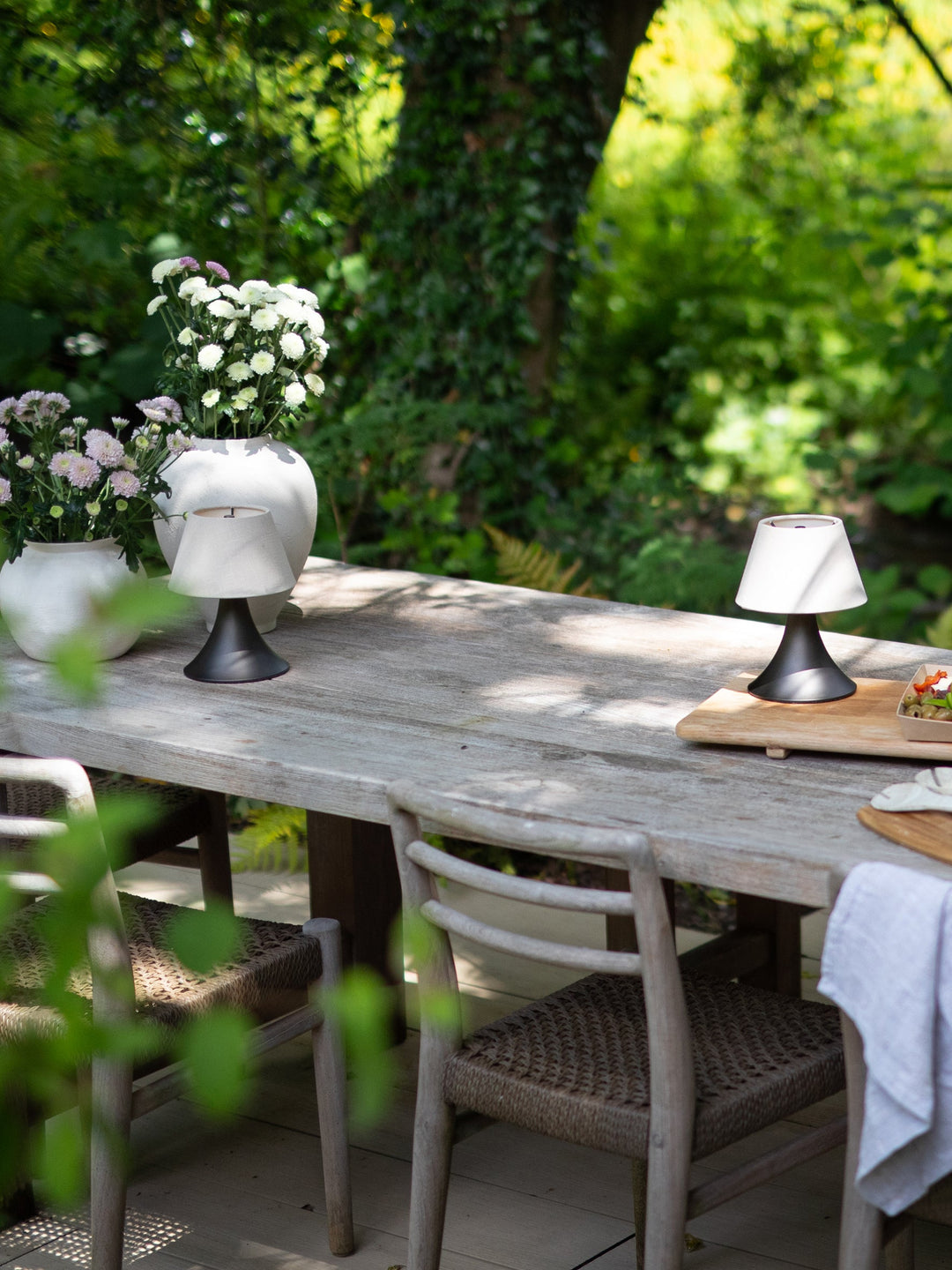 Portable Rechargeable Table Lamp with Touch Dimming and Linen Shade - Elegant Cordless Bedside or Desk Lamp in Bronze Finish 6