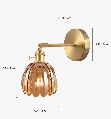 Retro Brass Wall Sconce - detail view 6