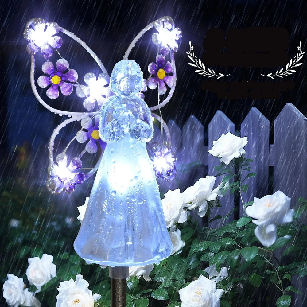 Solar Garden Lights - Weatherproof Angel Lamp with LED, Solar Powered Outdoor Decor, Auto On/Off Feature, Durable Stainless Steel-3