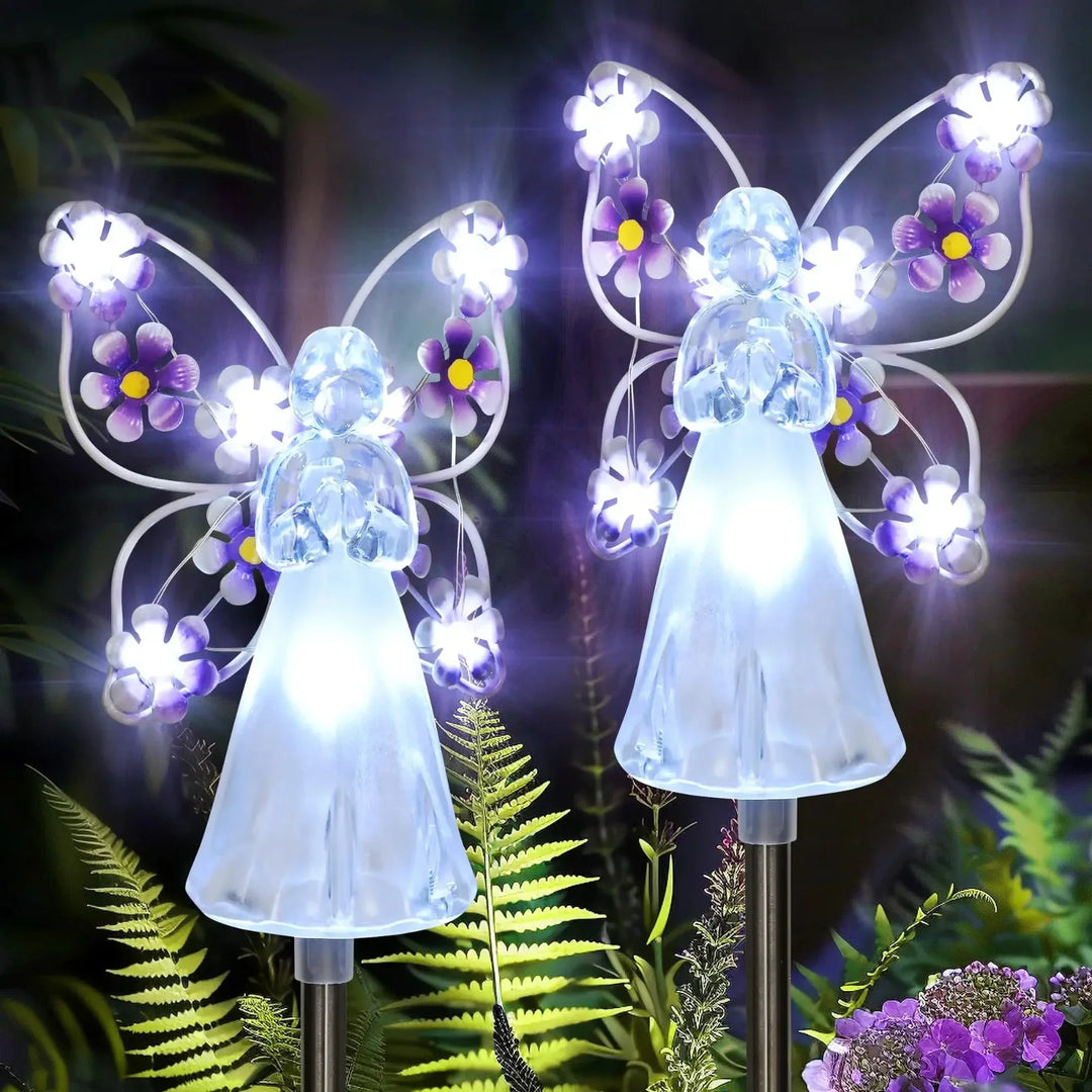 Solar Garden Lights - Weatherproof Angel Lamp with LED, Solar Powered Outdoor Decor, Auto On/Off Feature, Durable Stainless Steel-2
