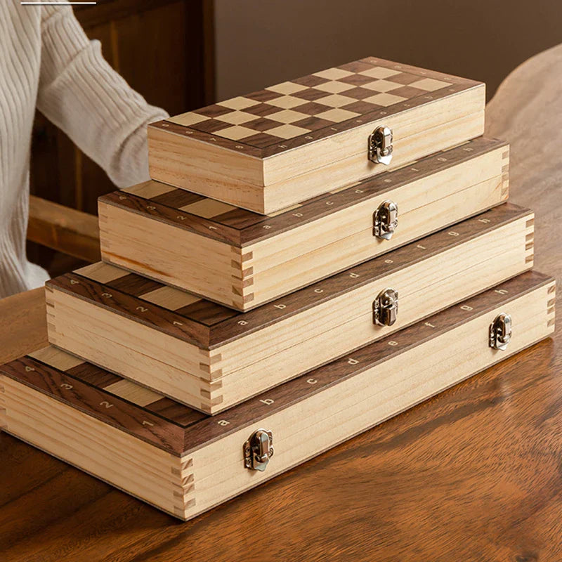 Magnetic Wooden Chess Set - Foldable Travel Chess Board with High-Quality Pieces for On-the-Go Play-2