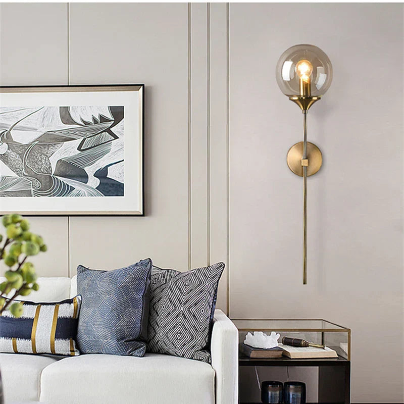 Modern Nordic LED Wall Lamp with Stained Glass Shade - Elegant Wall Sconce Lighting for Bathroom and Living Room-6