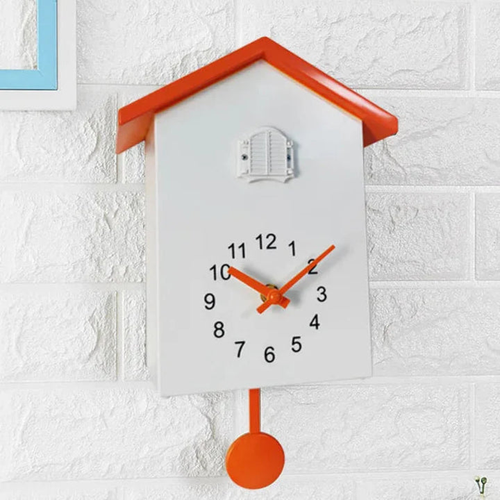 Variant image for Modern Cuckoo Wall Clock with Adjustable Volume - Elegant Design in Blue, Green, White for Contemporary Home Decor-2