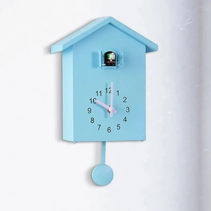 Variant image for Modern Cuckoo Wall Clock with Adjustable Volume - Elegant Design in Blue, Green, White for Contemporary Home Decor-5