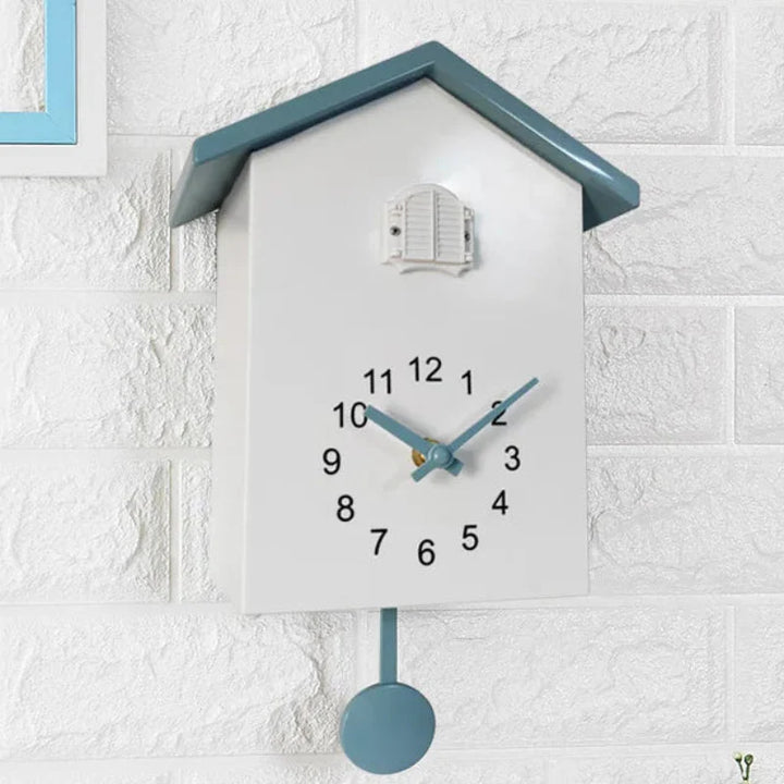 Variant image for Modern Cuckoo Wall Clock with Adjustable Volume - Elegant Design in Blue, Green, White for Contemporary Home Decor-1