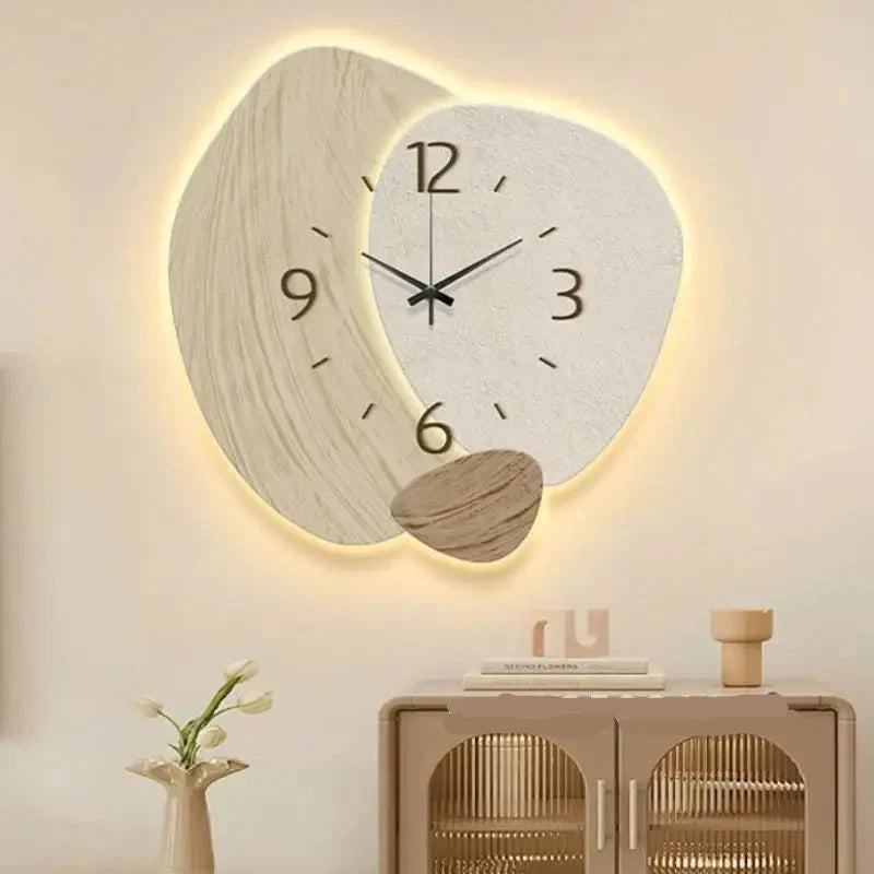 Modern Oval Wall Clock - Silent Movement, 30cm Decorative Kitchen Clock for Contemporary Home Décor-2