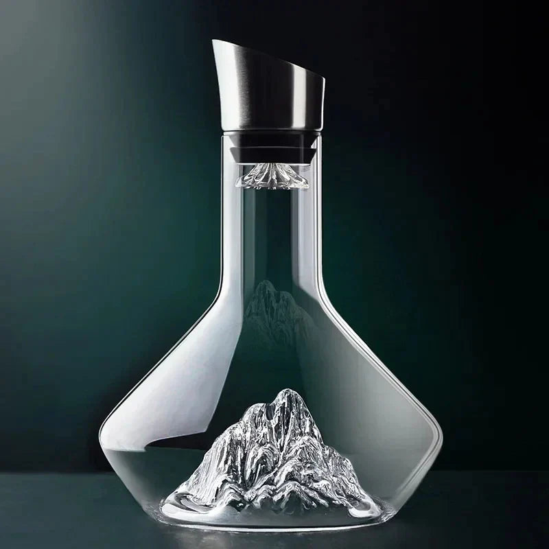 Lead-Free Crystal Iceberg Decanter for Red Wine - 1500ml Elegant Wine Decanter for Optimal Aeration and Serving-1
