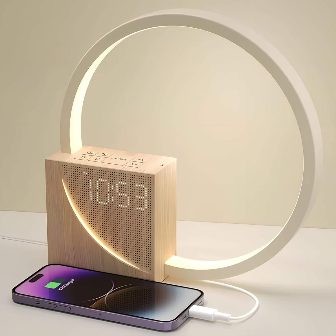 Natural Sunrise Alarm Clock with Dimmable Light and Smartphone Charging Station - Best Wake Up Light for Gentle Mornings-1