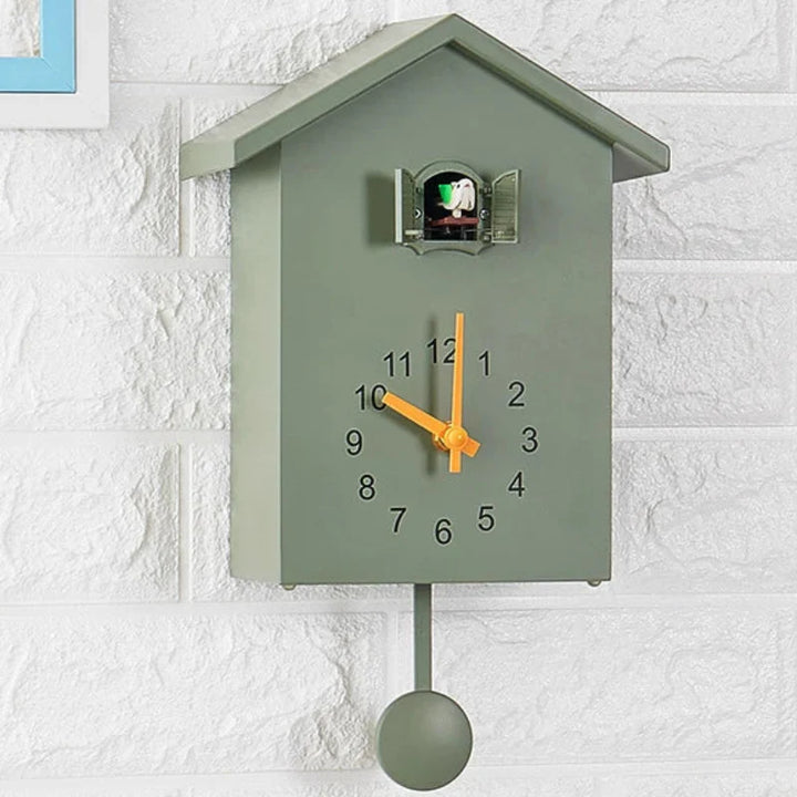 Variant image for Modern Cuckoo Wall Clock with Adjustable Volume - Elegant Design in Blue, Green, White for Contemporary Home Decor-4