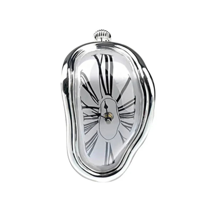 Variant image for Surreal Melting Wall Clock with Digital Display - Unique Art Design in Gold, Silver, White, and Black-1