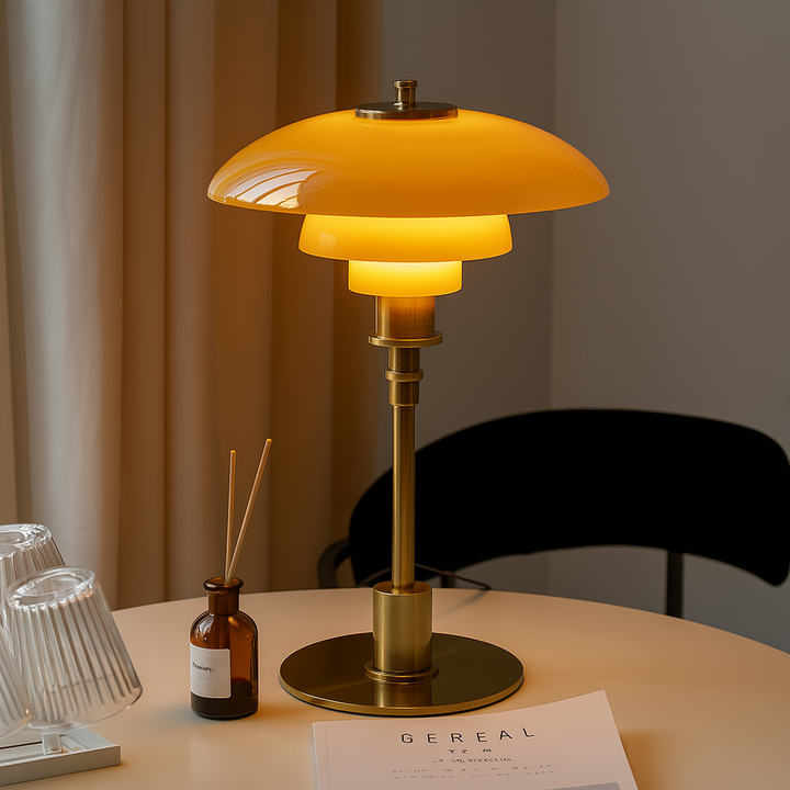 Scandinavian Table Lamp - Iron & Glass, E27, 47cm