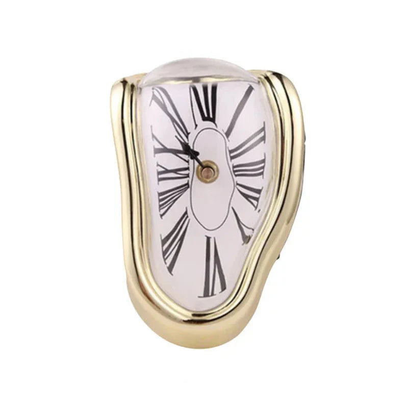 Variant image for Surreal Melting Wall Clock with Digital Display - Unique Art Design in Gold, Silver, White, and Black-2