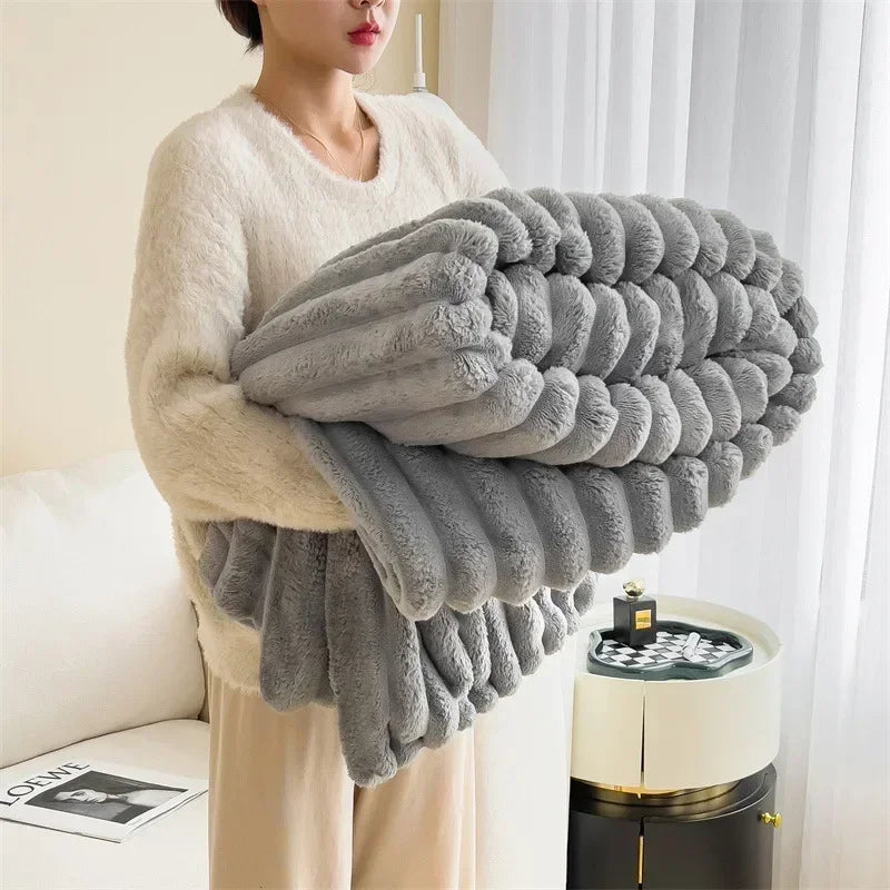 Variant image for Soft Checked Fleece Blanket - Cozy Machine Washable Throw for Beds and Couches-41