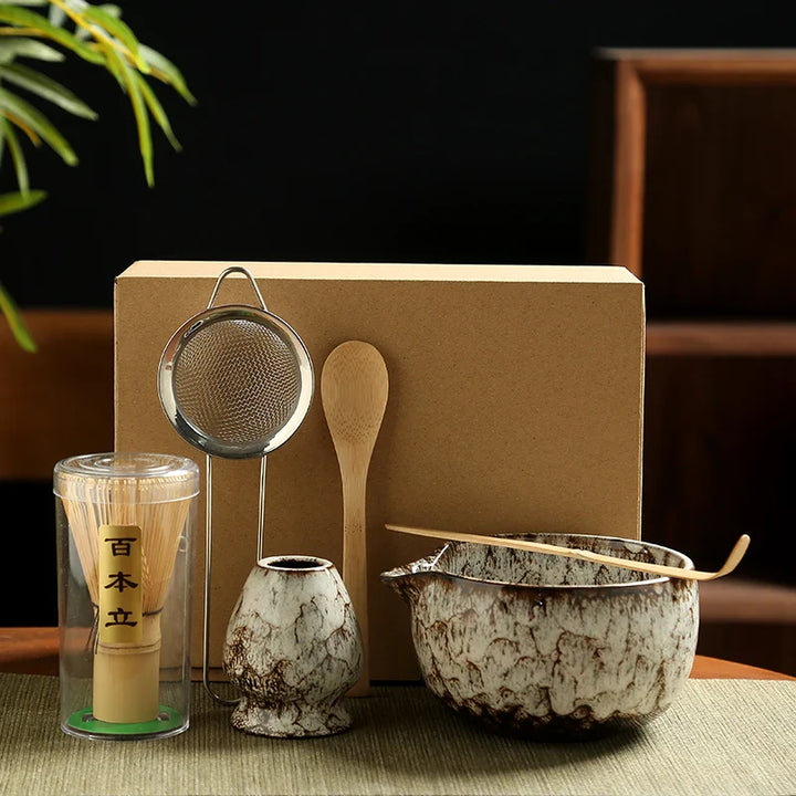 Variant image for 6-Part Japanese Matcha Tea Set with Bamboo Whisk, Bowl, and Spoon for Authentic Tea Preparation-3