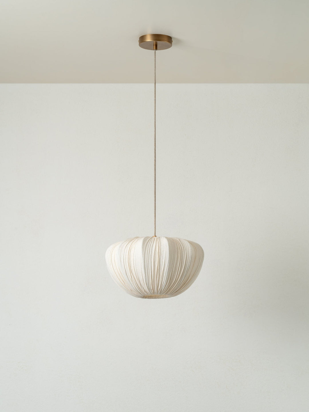 Small Pendant Light with Off-White Linen Shade and Adjustable Cable - Modern Kitchen Pendant Lighting 0