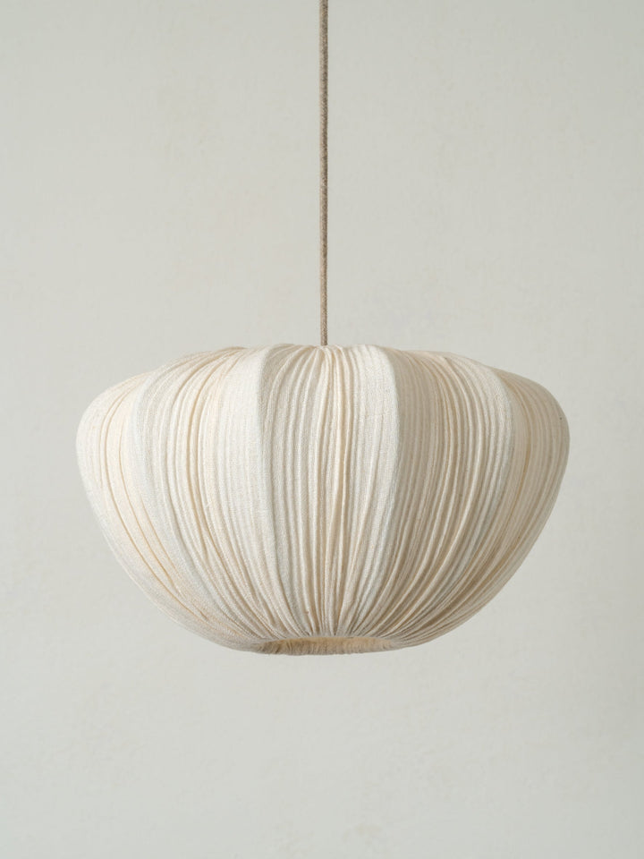 Small Pendant Light with Off-White Linen Shade and Adjustable Cable - Modern Kitchen Pendant Lighting 2
