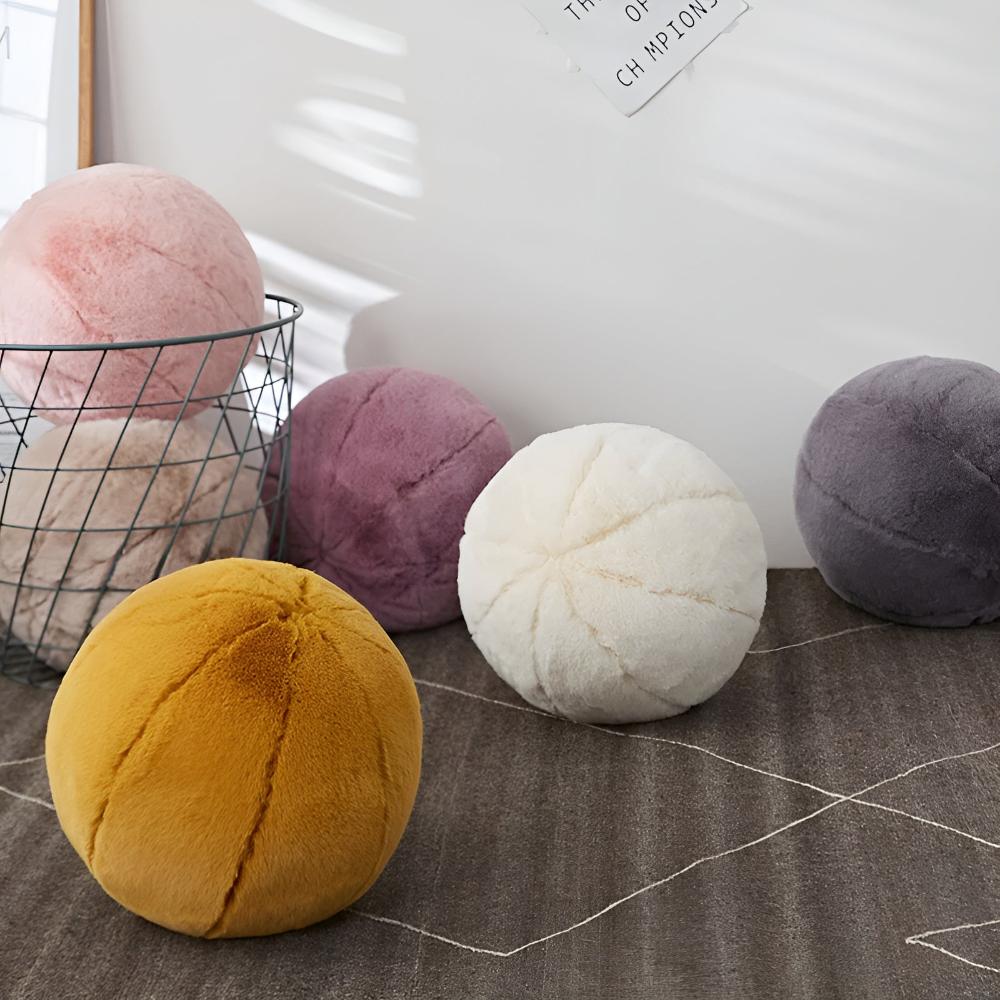 Plush Spherical Pillow - 30 cm Soft Cushion for Sofas and Beds-2
