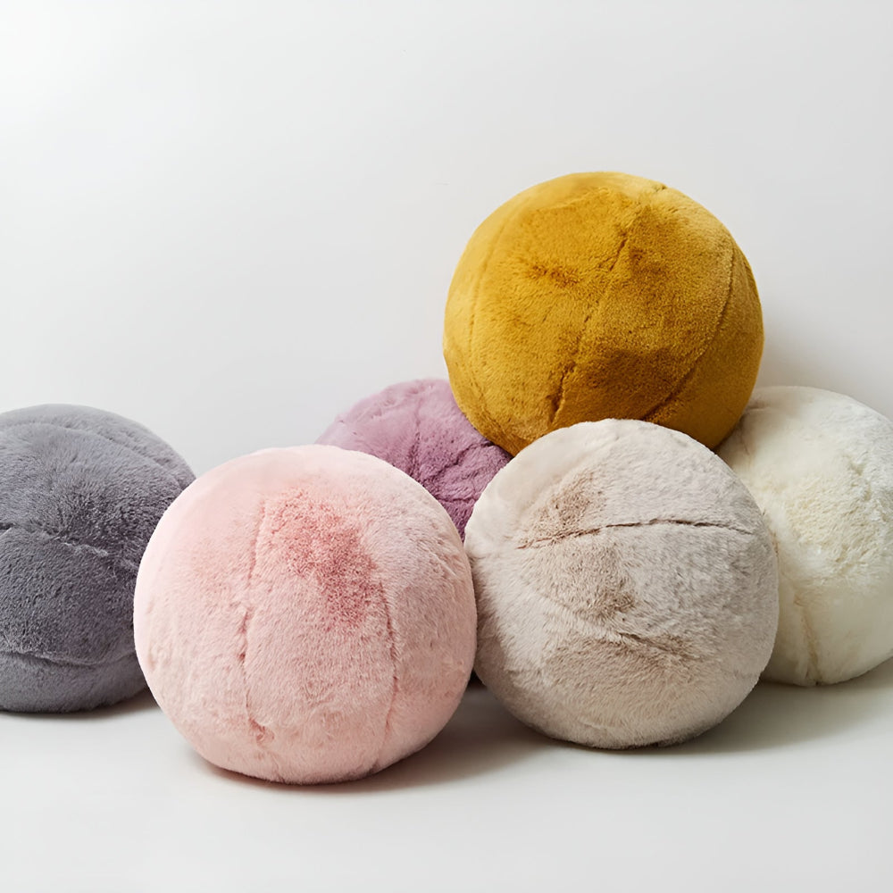 Plush Spherical Pillow - 30 cm Soft Cushion for Sofas and Beds-4