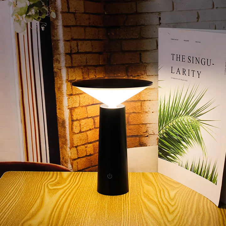 Wireless LED Table Lamp - Rechargeable Battery Operated Cordless Bedside Lamp with Remote Control and Dimmable Light-5