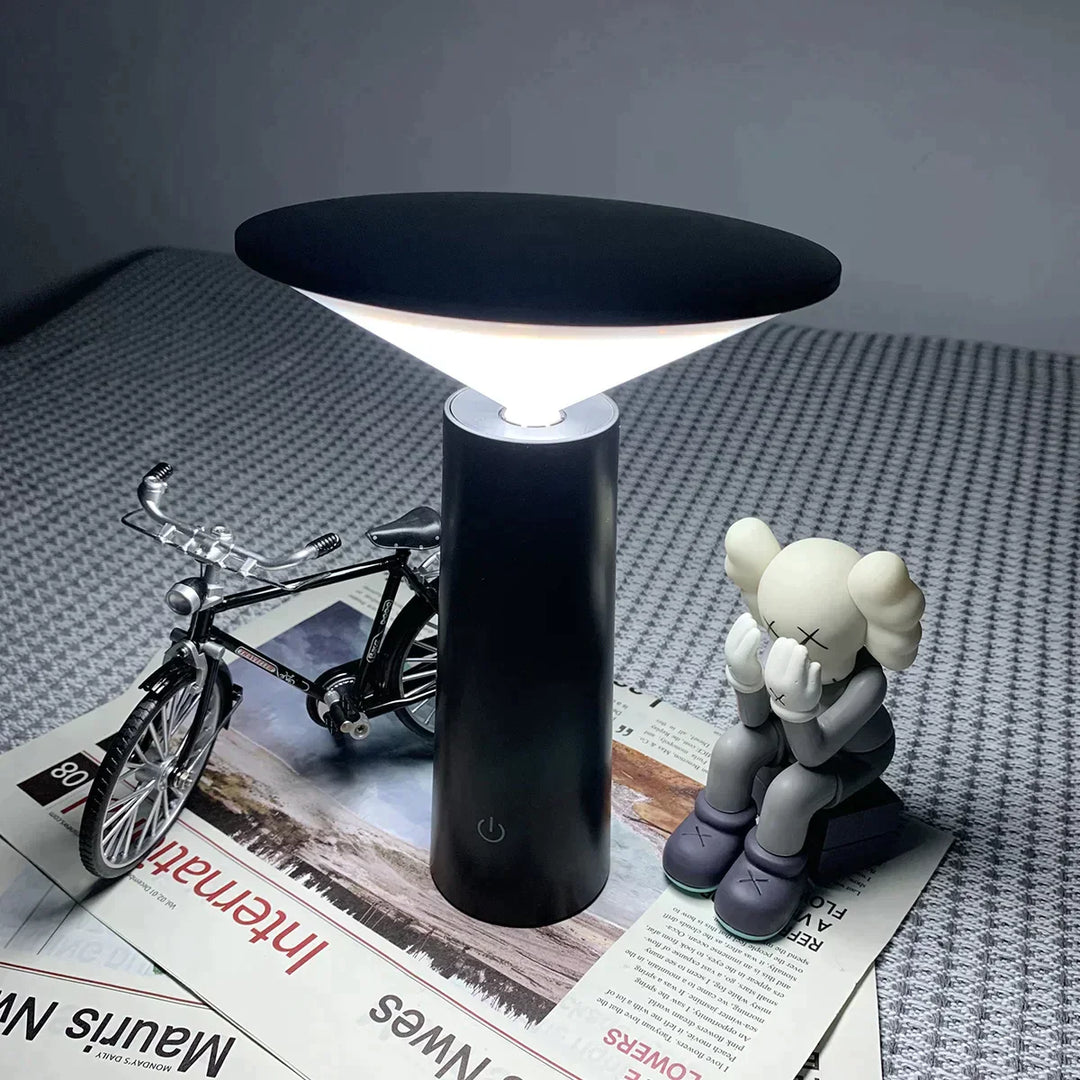 Wireless LED Table Lamp - Rechargeable Battery Operated Cordless Bedside Lamp with Remote Control and Dimmable Light-4