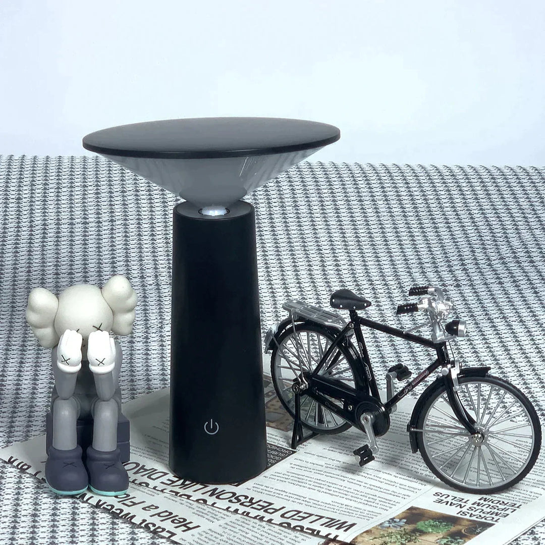 Wireless LED Table Lamp - Rechargeable Battery Operated Cordless Bedside Lamp with Remote Control and Dimmable Light-3